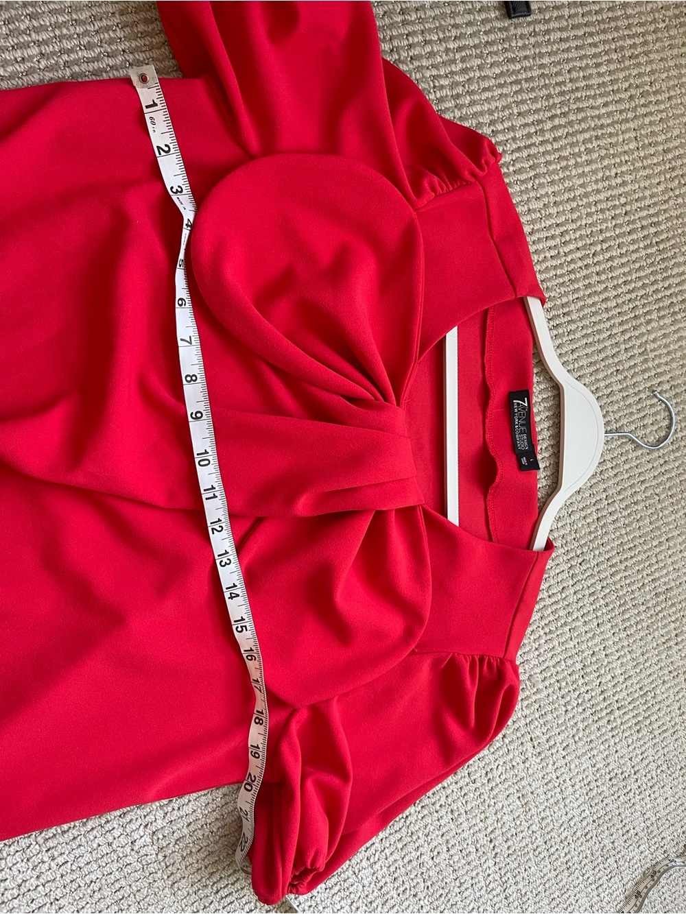 New York & Company Bright Red Bow-Front Short Sleeve Blouse - Picture 5 of 5